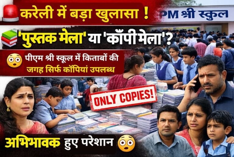 करेली के PM श्री स्कूल में पुस्तक के नाम पर कॉपी मेला! अभिभावक हुए परेशान