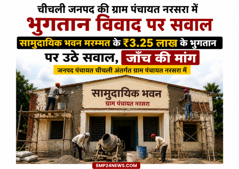 ????जनपद पंचायत चीचली अंतर्गत ग्राम पंचायत नरसरा में सामुदायिक भवन मरम्मत के ₹3.25 लाख भुगतान पर उठे सवाल